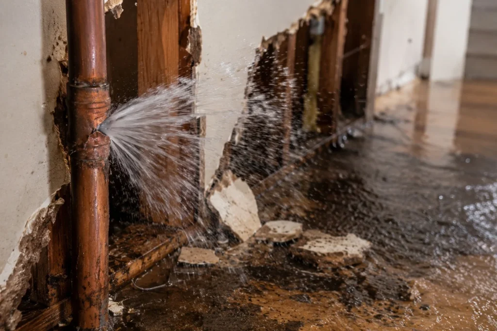 burst pipe water damge repair in montpelier station
